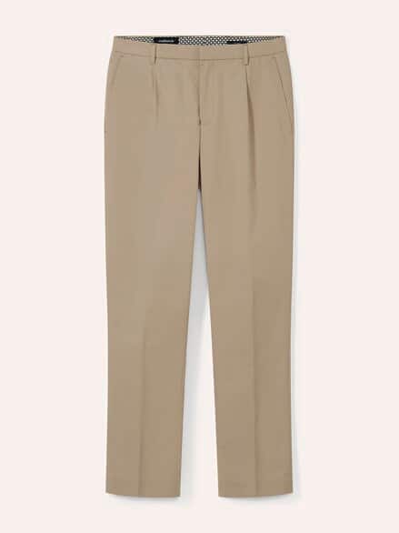 Anzug-Hose aus Baumwollmix Beige