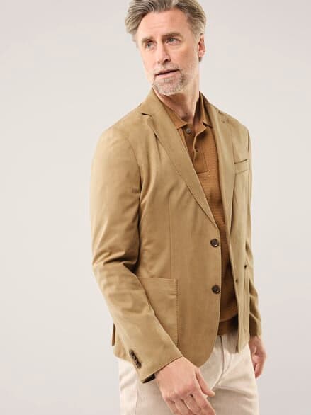 Sakko aus Microvelours Camel