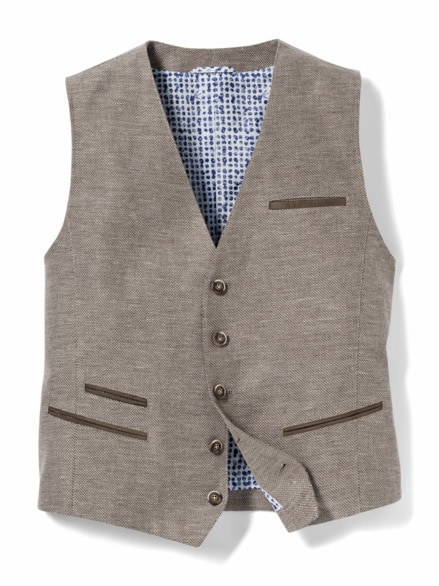 Reiseleinen-Weste Beige Reiseleinen-Weste Beige