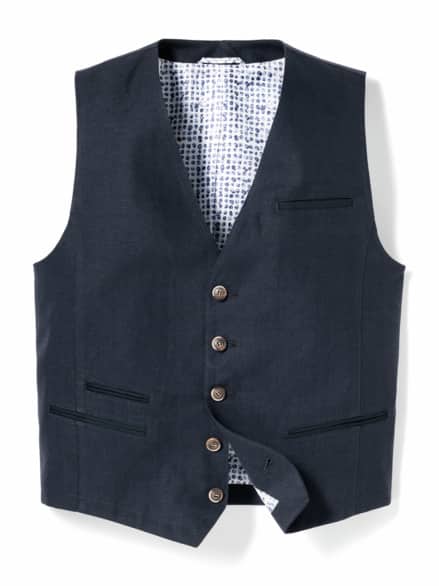 Reiseleinen-Weste Dunkelblau Reiseleinen-Weste Dunkelblau