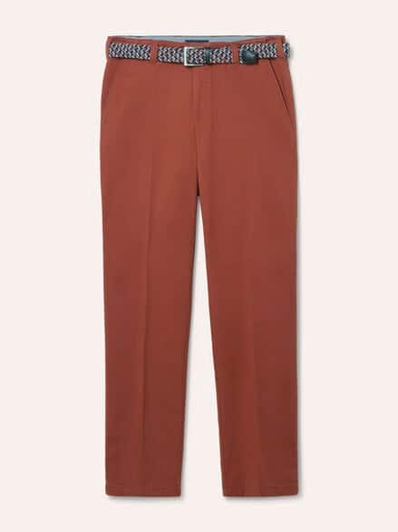 Extraglatt-Stretchbund-Chino Rotbraun