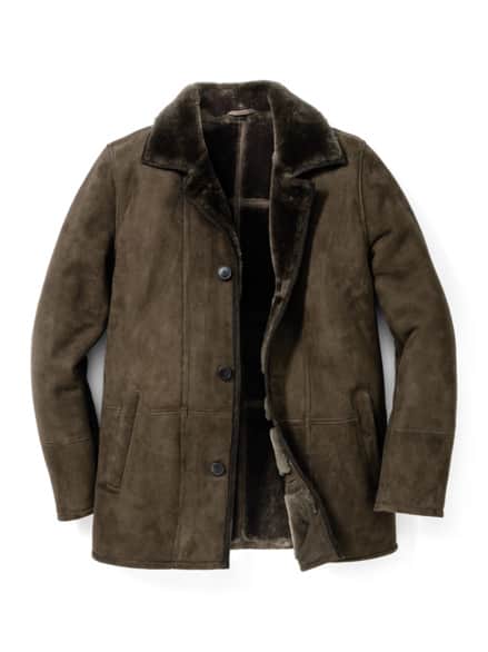 Lammfell Carcoat Khaki