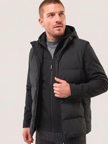 Softshelljacke mit Aussenweste Schwarz