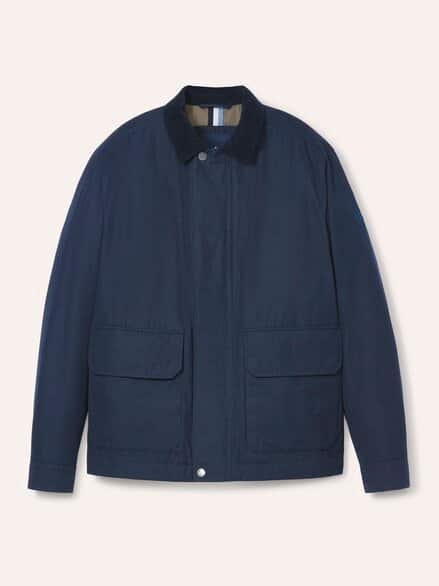 Jacke aus Baumwollmix m. Cordkragen Marine