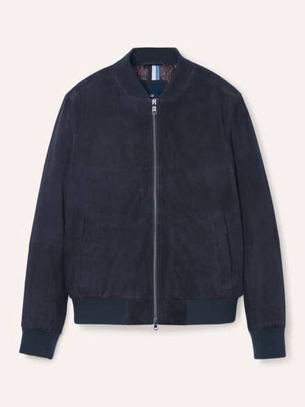 Blouson aus Ziegenvelours Marine Blouson aus Ziegenvelours Marine