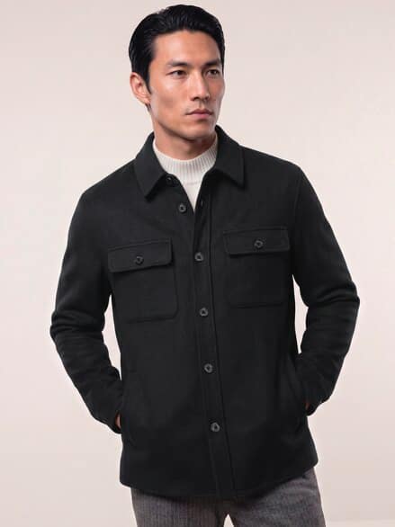 Doubleface Hemdjacke Schwarz