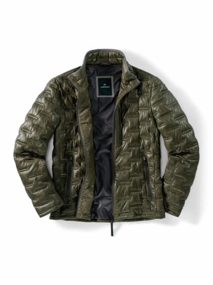 Lammleder Leichtsteppjacke Oliv Lammleder Leichtsteppjacke Oliv