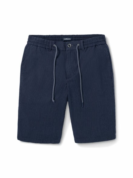Seersucker Bermudas Marine gestreif