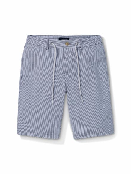 Seersucker Bermudas Bleu gestreift Seersucker Bermudas Bleu gestreift