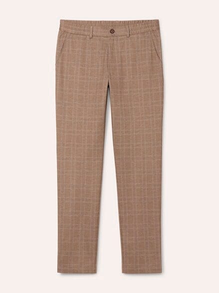 Extraglatt-Travelhose Karamell kariert Extraglatt-Travelhose Karamell kariert