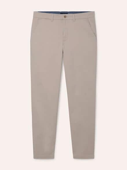 Elastische Chino aus Baumwolle Beige