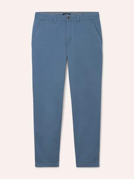 Elastische Chino aus Baumwolle Jeansblau