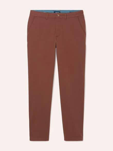 Elastische Chino aus Baumwolle Rotbraun
