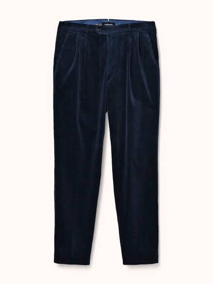 Cordhose mit Bundfalte Marine