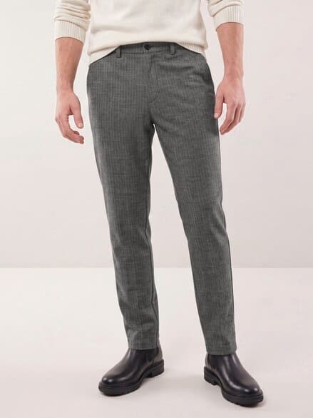 Premium Sport-Flanell Hose Grau Gestreift