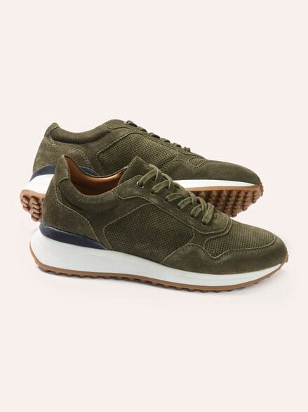 Velours Perfo Sneaker Khaki Velours Perfo Sneaker Khaki