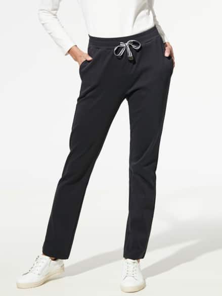 Baumwollstretch Hose Schwarz