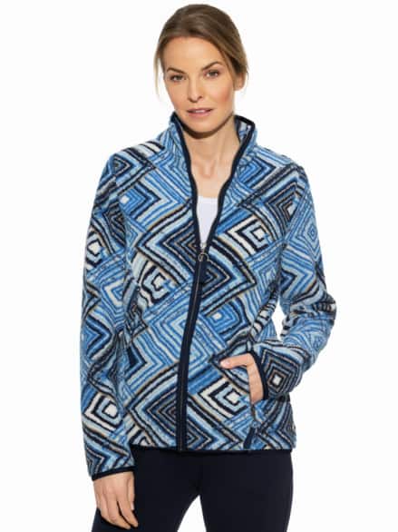 Freizeitjacke Teddy-Fleece Raute Blau Freizeitjacke Teddy-Fleece Raute Blau