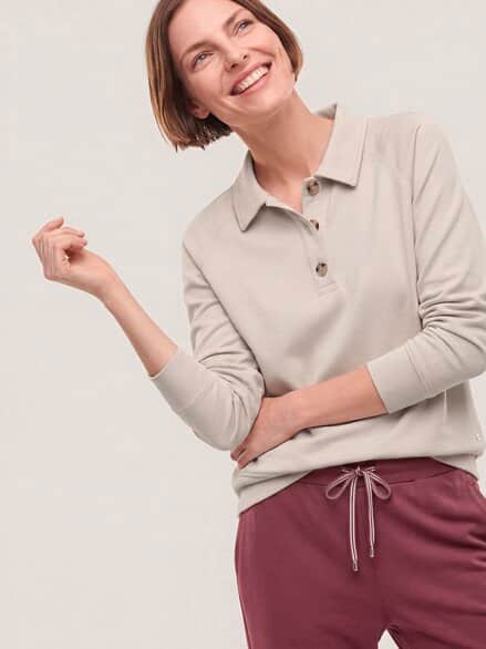 Baumwollstretch Polo Creme Baumwollstretch Polo Creme