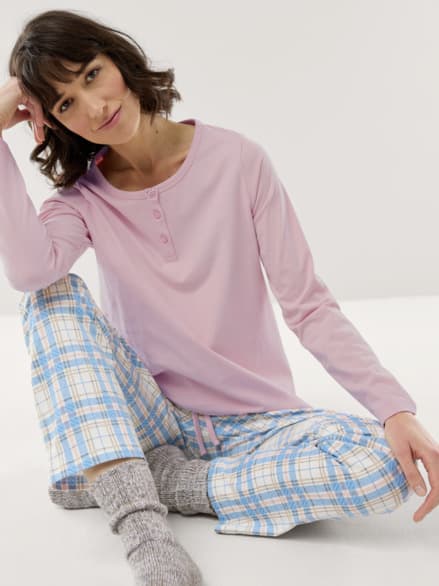 Jersey Flanell Pyjama Karo