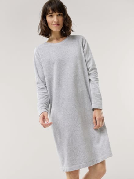 Nicki Kuschel Kleid Grau Melange