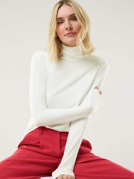 Viskose-Unterziehrolli Offwhite