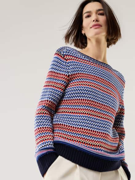 Baumwoll-Pullover Nordic Stripe Marine Multicolor