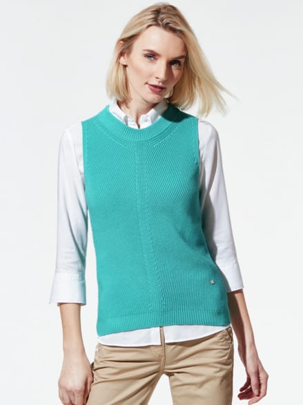 Rundhals-Pullunder Diagonalstruktur Lagune Rundhals-Pullunder Diagonalstruktur Lagune