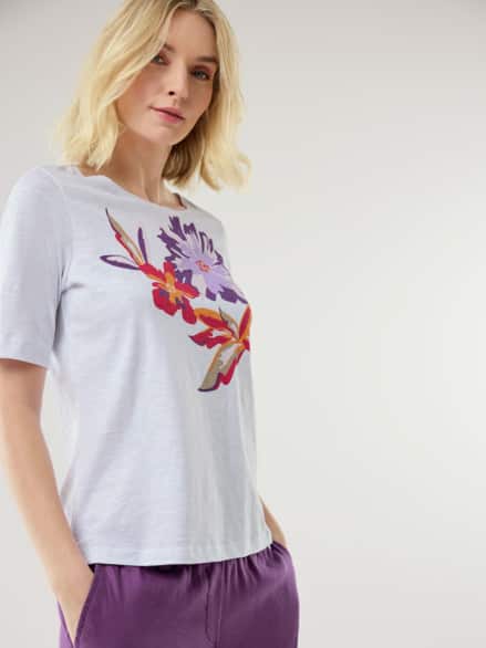 Baumwollshirt Dahlie Weiß Baumwollshirt Dahlie Weiß