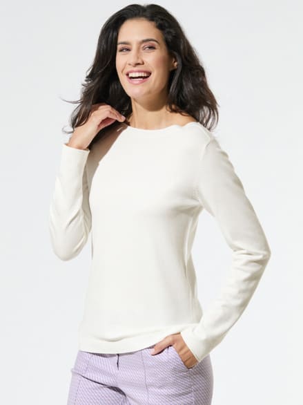 U-Boot-Pullover Hautschmeichler Weiß
