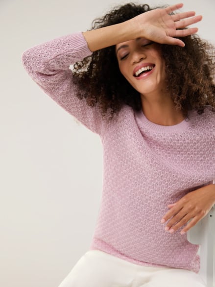 Edelgarn-Pullover Lino Softrosa Edelgarn-Pullover Lino Softrosa