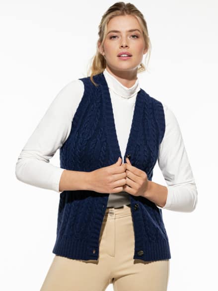 Strickweste Zopfstruktur Marine Strickweste Zopfstruktur Marine