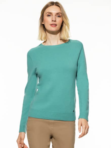 Cashmere-Pullover Nahtlos Türkis
