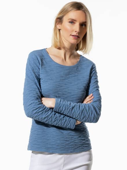 Jacquard-Sweaty 3D Horizontblau Jacquard-Sweaty 3D Horizontblau