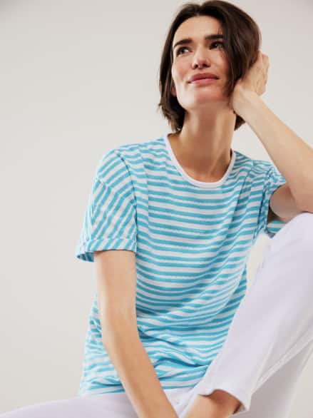 Kimonoshirt Ringelstruktur Azurblau Kimonoshirt Ringelstruktur Azurblau