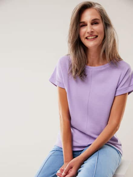 Kimonoshirt Leinenmix Flieder