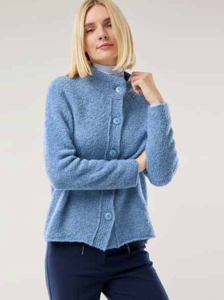 Baby Alpaka Strickjacke Jeansblau