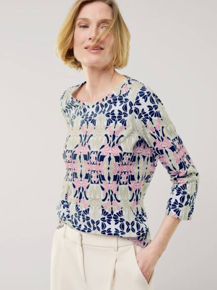 Baumwollshirt Art deco Malve