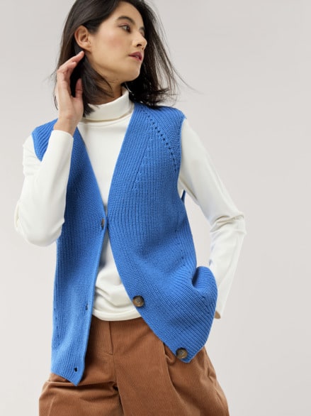 Strickweste Patentmuster Königsblau Strickweste Patentmuster Königsblau