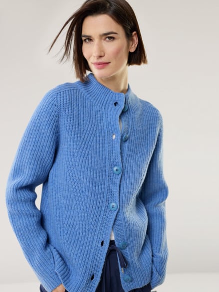 Cashmino Strickjacke Nahtlos Rauchblau Mel. Cashmino Strickjacke Nahtlos Rauchblau Mel.