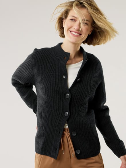 Cashmino Strickjacke Nahtlos Schwarz Cashmino Strickjacke Nahtlos Schwarz