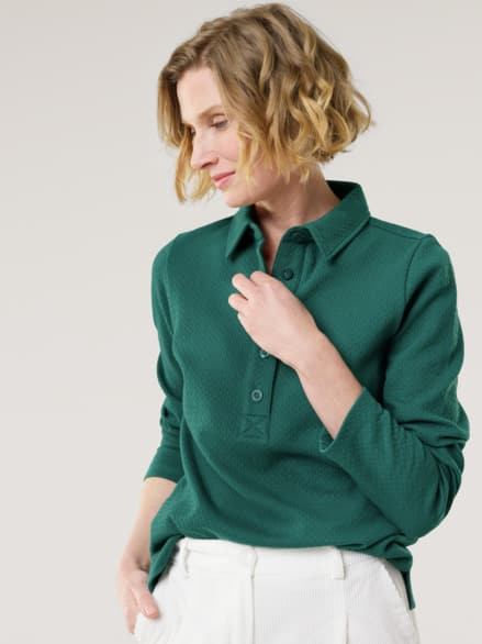 3D Struktur Polo Flaschengrün