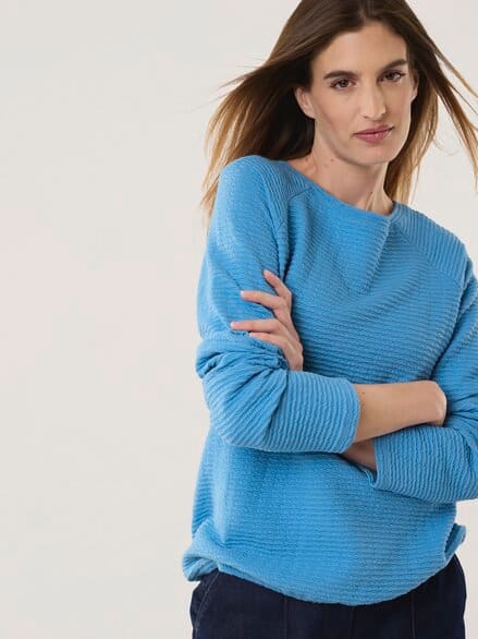 Sweatshirt mit Struktur Jeansblau Sweatshirt mit Struktur Jeansblau