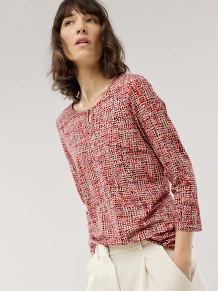 Viskoseshirt Bouclelook Multicolor