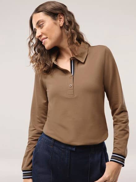 Poloshirt Kontrastdetail Praline