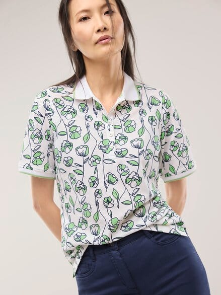 Extraglatt Polo Blume Salbei Extraglatt Polo Blume Salbei