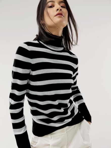 Viskose Rolli Hautschmeichler Streifen Schwarz