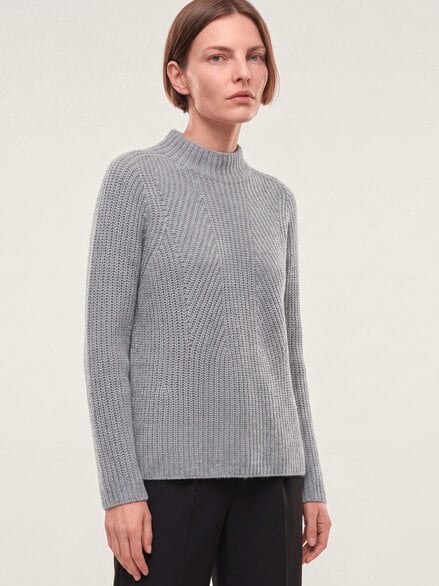 Cashmino Pullover Nahtlos Silbergrau Melange
