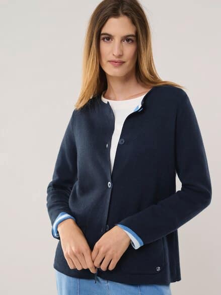 Doubleface Strickjacke Marine