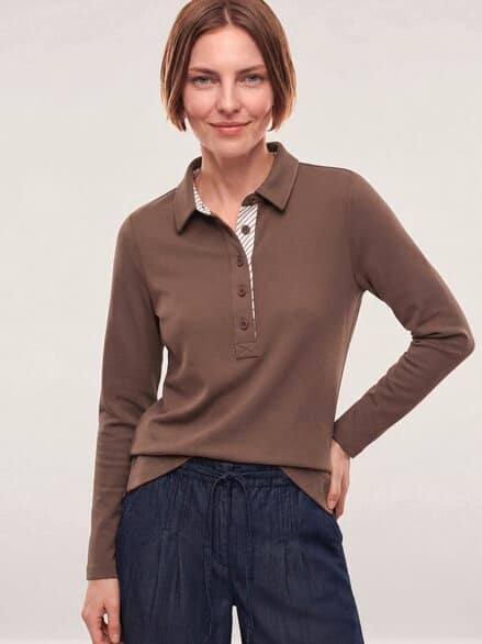 Poloshirt aus Baumwolle Kastanie